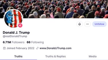 Donald Trump has 6.71 million followers on Truth Social as of March 22