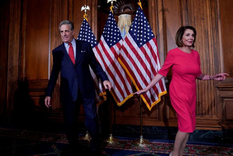 Speaker of the House Nancy Pelosi (D-CA) walks away from her husband Paul Pelosi on Capitol Hill in Washington, US. Reuters