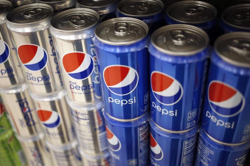 Cans of PepsiCo Inc. Diet Pepsi and Pepsi brand beverages are displayed for sale at a grocery store in Louisville, Kentucky, U.S., on Tuesday, Sept. 24, 2019. PepsiCo Inc. is scheduled to release earnings figures on October 3. Photographer: Luke Sharrett/Bloomberg