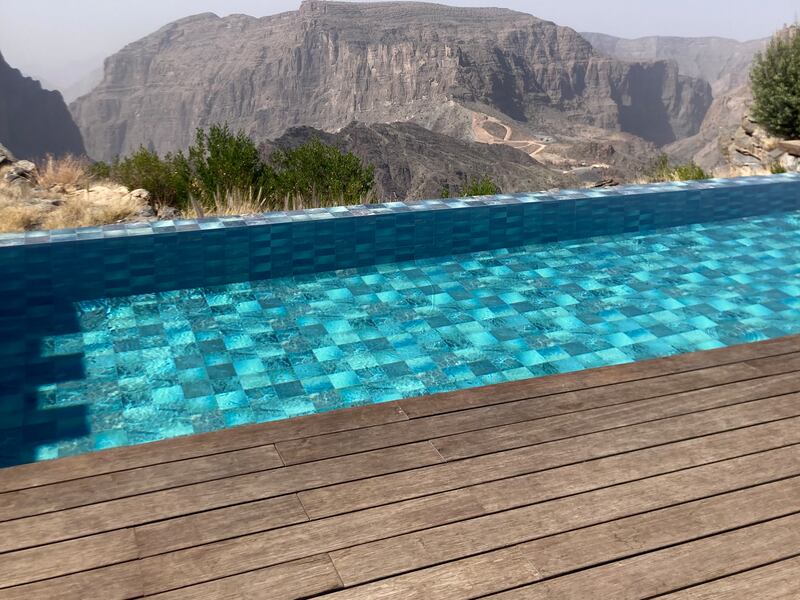 This private infinity pool on the cliff edge is a highlight of a stay at the resort. Hayley Skirka / The National