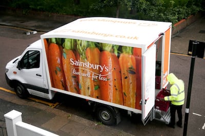 The UK’s second-biggest supermarket chain Sainsbury's has partnered with food delivery platform Deliveroo to offer rapid delivery from local stores. Getty