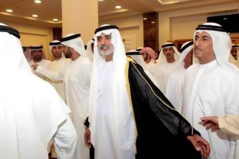 Sheikh Nahyan Bin Mubarak, Minister of Culture, Youth and Community Development, meets artists and writers. Jeffrey E Biteng / The National