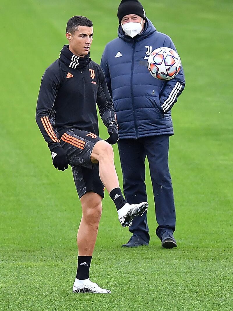 Cristiano Ronaldo during training. EPA