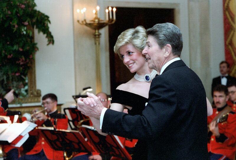 Mr Reagan dances with Princess Diana, Princess of Wales, at a dinner in 1985. Photo: White House