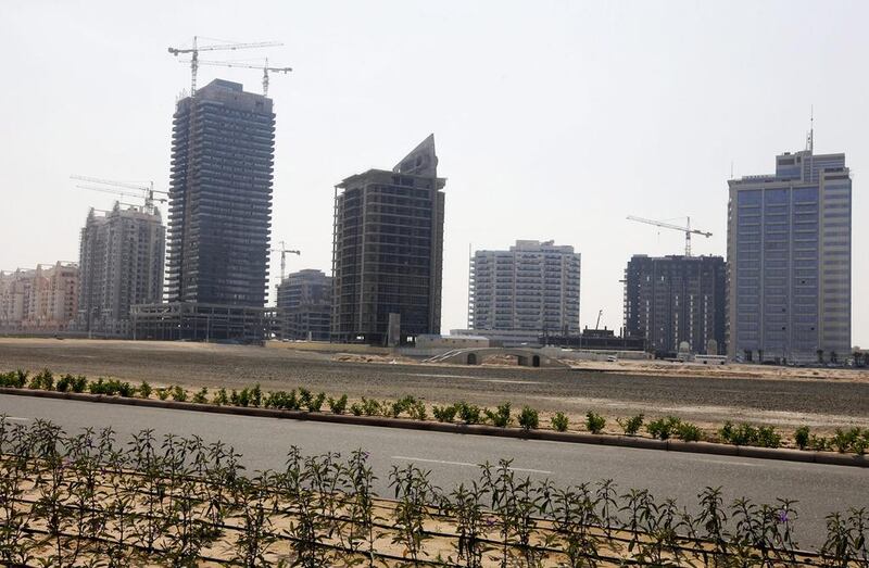 There is ongoing construction in Dubai Sports City. Sarah Dea / The National