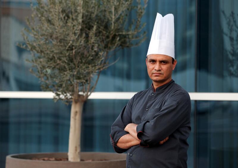 Dubai, United Arab Emirates - May 09, 2019: Iftar Signature Dish. Head Chef Sushil Kumar from Courtyard by Marriott. Thursday the 9th of May 2019. Al Barsha, Dubai. Chris Whiteoak / The National
