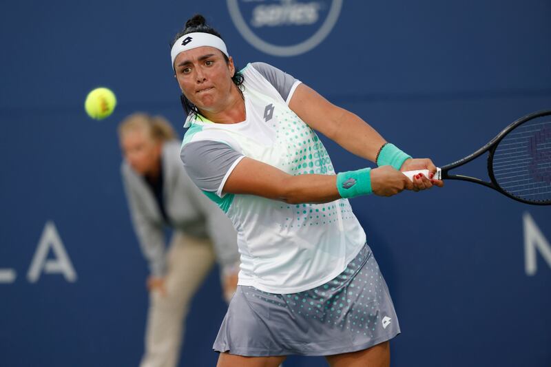 Ons Jabeur in action against Madison Keys at the Mubadala Silicon Valley Classic. EPA