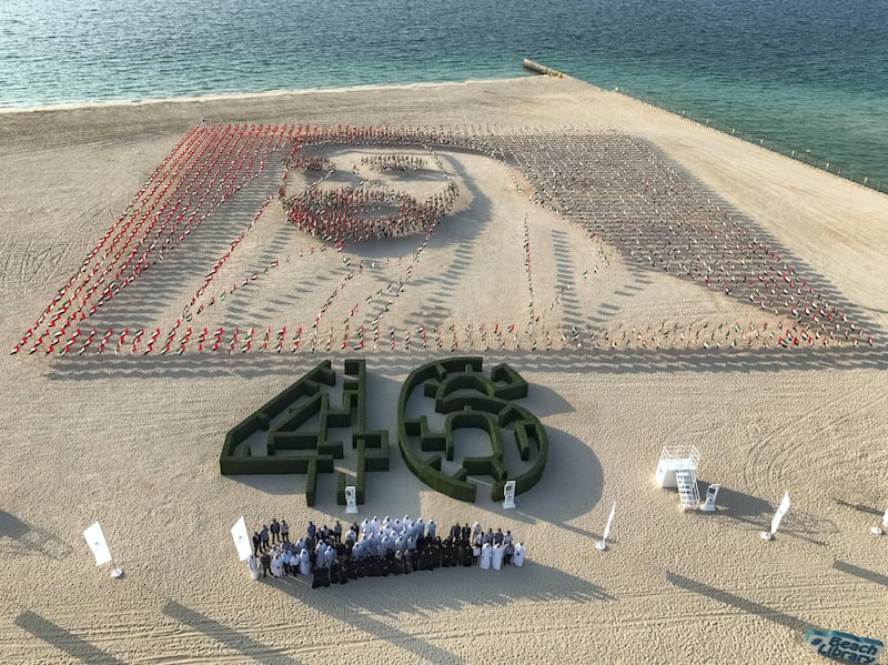 Brand Dubai, the creative arm of the Government of Dubai Media Office (GDMO), celebrated the UAE Flag Day with the launch of the ‘Flag Garden’ at Kite Beach, Jumeirah. This is the fourth year that ‘Flag Garden’ is being held. Marking ‘2018 the Year of Zayed’, Flag Garden features 4,000 flags arranged to create the silhouette of the late Sheikh Zayed. Courtesy Government of Dubai Media Office