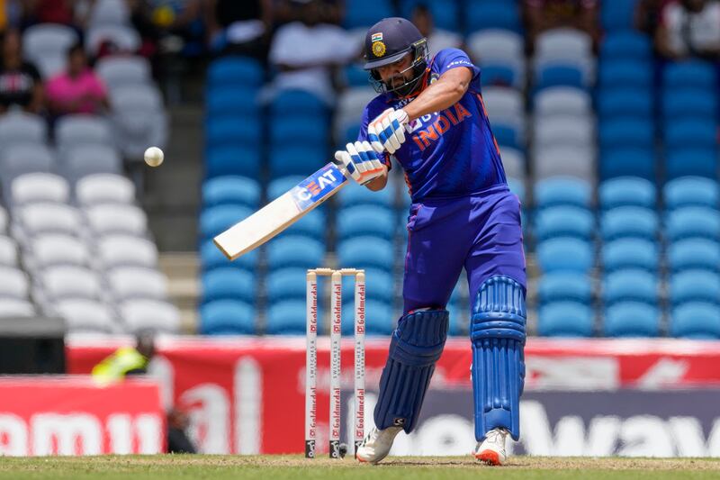 Rohit Sharma top-scored for India with 64. AP
