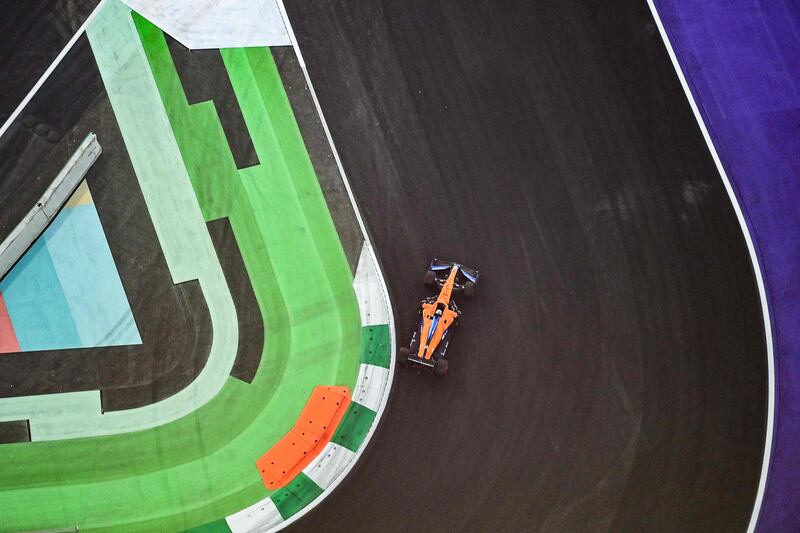 McLaren's Australian driver Daniel Ricciardo drives during the first practice session. AFP