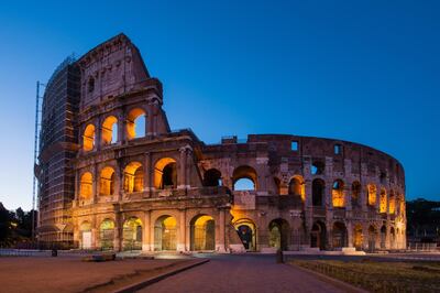 Colosseum under construction. Getty Images