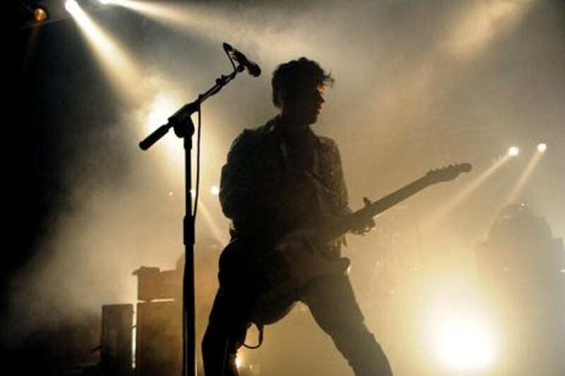 Robbie Furze of the British electro-rock group The Big Pink performs at Kentish Town Forum in London in May 2010. Jim Dyson / Getty Images