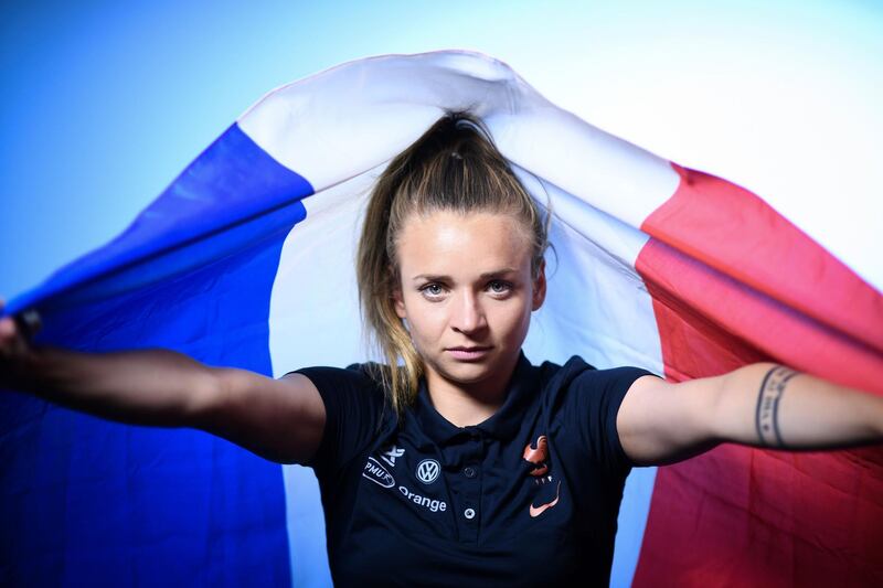 France's defender Marion Torrent poses during a photo session on May 28, 2019 in Clairefontaine en Yvelines. / AFP / FRANCK FIFE
