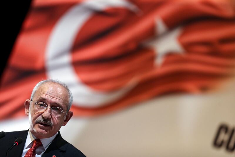 Main opposition Republican People's Party (CHP) leader Kemal Kilicdaroglu makes a press statement at his party's headquarters in Ankara. AFP
