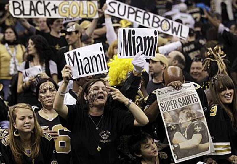 The Saints fans will be out in force in the early hours of Monday morning when their side take on the Indianapolis Colts in South Florida.