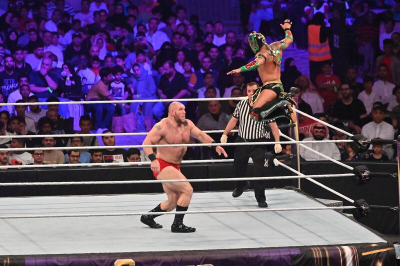 Lars Sullivan was a winner in Saudi Arabia, but by disqualification. Image courtesy of WWE
