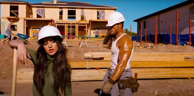 Sam Asghari and Camila Cabello in Fifth Harmony's 'Work From Home' video. YouTube