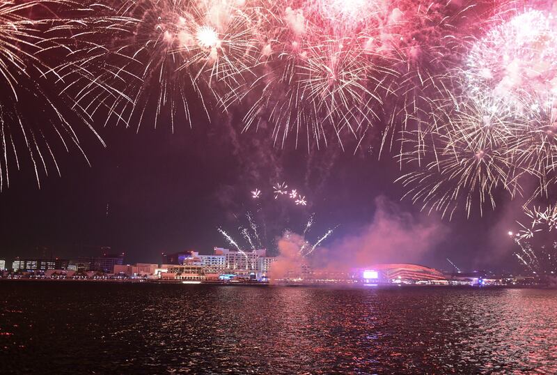 A spectacular Eid Al Adha fireworks display at Yas Bay Waterfront in Abu Dhabi. Khushnum Bhandari / The National