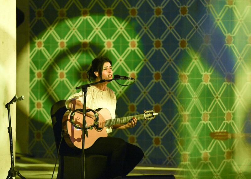 Abu Dhabi, United Arab Emirates - The Souad Massi Trio performed at the Cultural Foundation amphitheatre, which is part of the Qasr Al Hosn structure on December 7, 2018. (Khushnum Bhandari/ The National)
