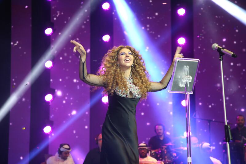 Myriam Fares performing in the Etihad Arena, Yas Island Abu Dhabi. Courtesy: DCT Abu Dhabi