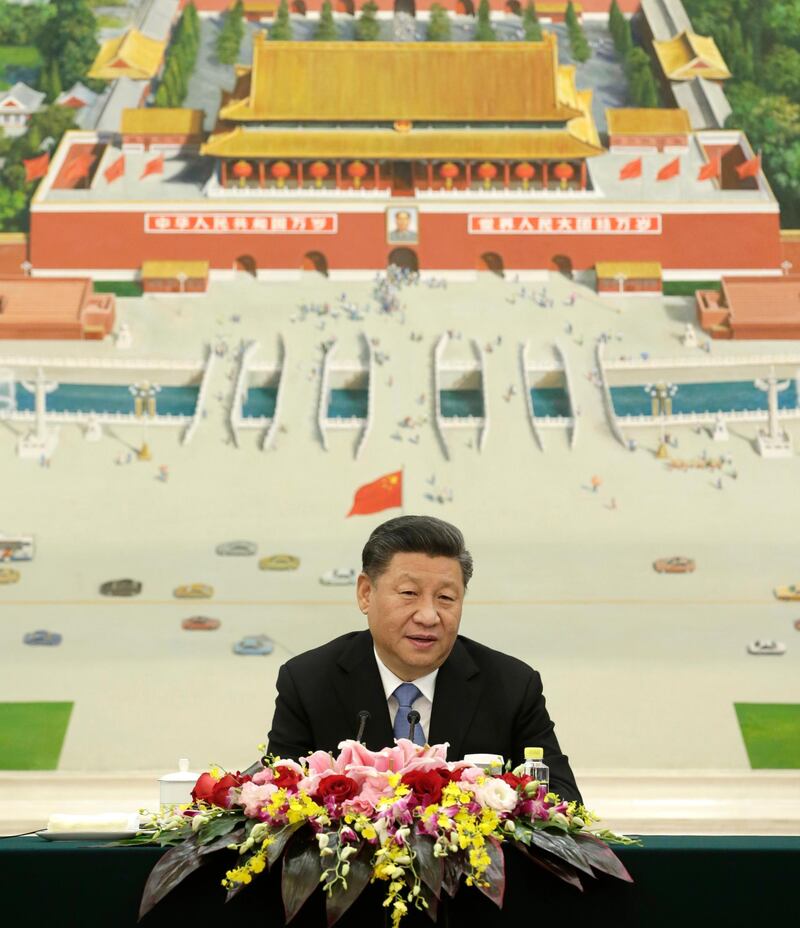 epa08016066 Chinese President Xi Jinping speaks at a meeting with delegates from the 2019 New Economy Forum at the Great Hall of the People in Beijing, China, 22 November 2019.  EPA/JASON LEE / POOL