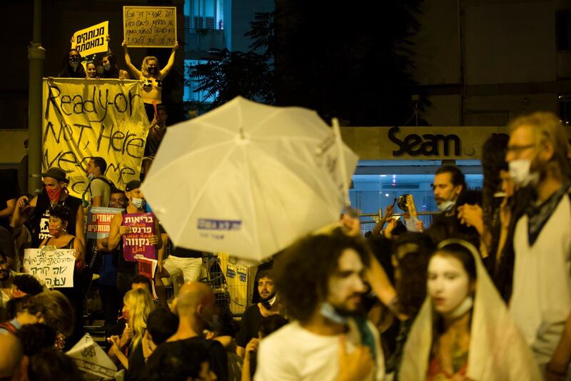 Protesters gather during a demonstration in Jerusalem. Getty Images