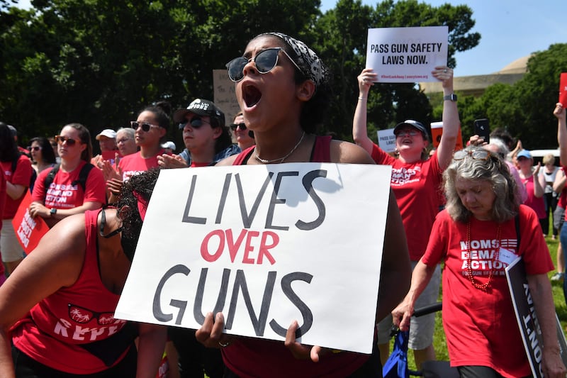Activists rally against gun violence on Wednesday in Washington. AFP