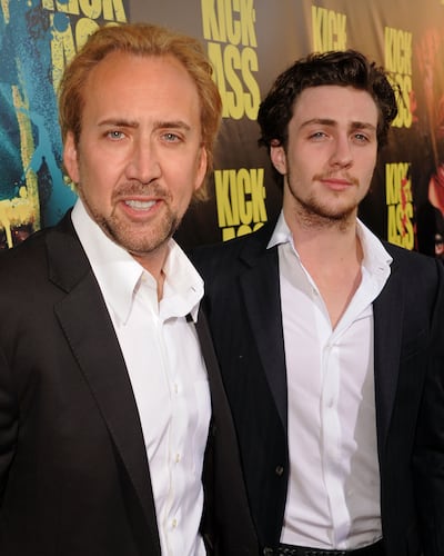 In 2010, Johnson-Taylor worked with Nicolas Cage in comedy classic, Kick-Ass. Getty Images 
