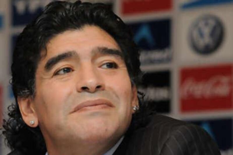 The Argentina coach Diego Maradona is hoping to get the fans and media on his side.