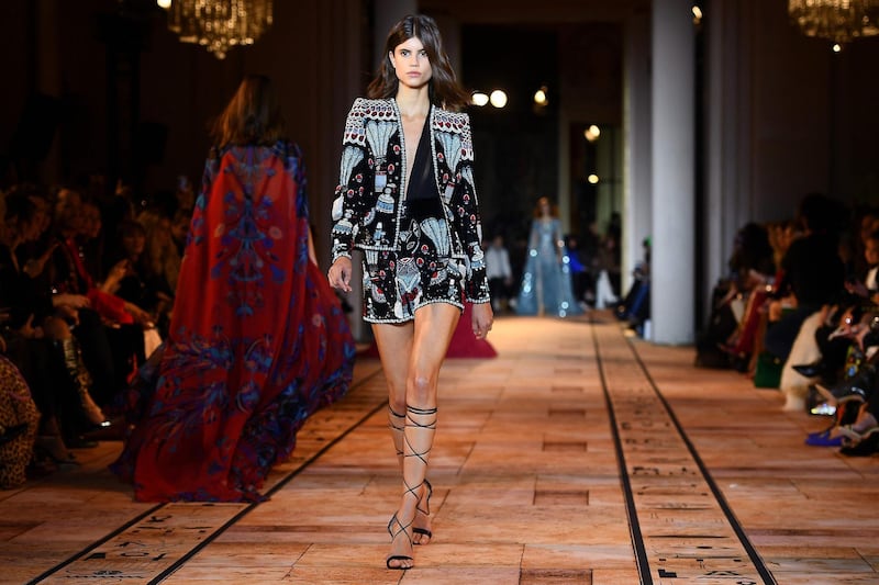 A look by Zuhair Murad during his spring / summer 2020 haute couture show in Paris, on January 22, 2020. AFP