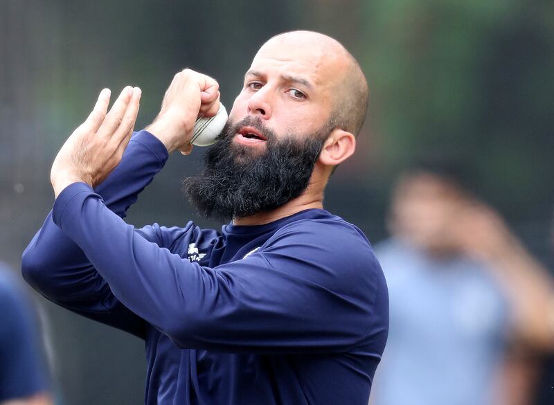 Moeen Ali during an England training session at Adelaide Oval. Getty