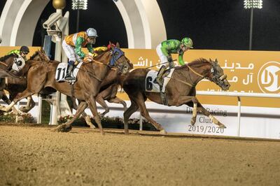 DUBAI, UNITED ARAB EMIRATES. 04 JANUARY 2020. Fourth Race of the Seventh Race Meeting, District One Lagoon Run. Winner Nr 6, Immortalised (GB) 6yrs ridden by Tadhg O’Shea. (Photo: Antonie Robertson/The National) Journalist: Amith Passela. Section: Sport.

