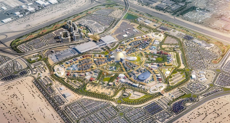 An artist's impression of Expo 2020, one of the world's largest global gatherings, which will begin in Dubai next October. 