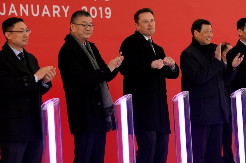Tesla CEO Elon Musk attends the Tesla Shanghai Gigafactory groundbreaking ceremony in Shanghai, China January 7, 2019. REUTERS/Aly Song