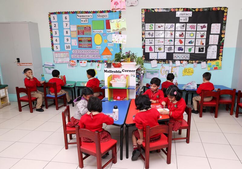 Dubai, United Arab Emirates - February 14, 2019: General views of Delhi Private School. Rahhal programme is in its second phase and heads of schools are discussing the challenges it faces. Thursday the 14th of February 2019 at The Gardens, Jebel Ali, Dubai. Chris Whiteoak / The National