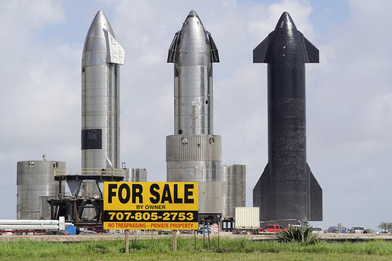 Three SpaceX rockets stand ready at Starbase in Boca Chica.