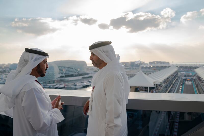 Sheikh Hamdan bin Zayed, Ruler’s Representative in Al Dhafra Region, and Sheikh Hamed bin Zayed, Abu Dhabi Executive Council Member. Photo: Abdulla Al Junaibi / Ministry of Presidential Affairs