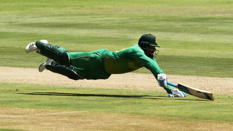 South Africa's Andile Phehlukwayo in action during the four-run defeat of India in the third One Day International in Cape Town that completed a series whitewash. Reuters