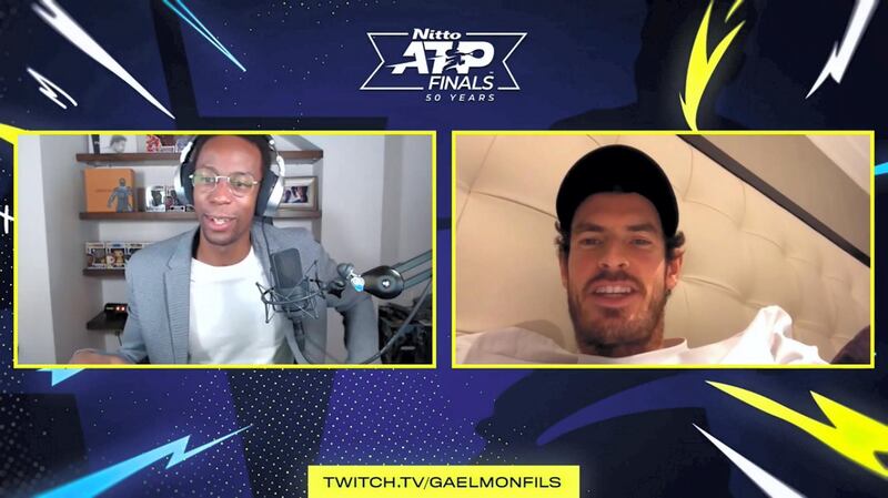 Gael Monfils and Andy Murray on their Twitch stream ahead of the ATP Finals. Courtesy Gael Monfils / Twitch.