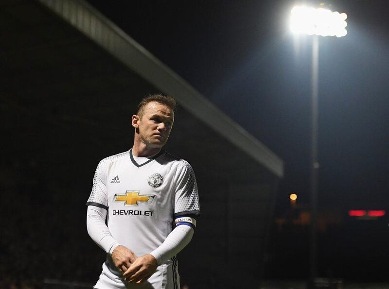 Wayne Rooney of Manchester United looks on during the EFL Cup third-round match against Northampton Town at Sixfields on September 21, 2016 in Northampton, England. Laurence Griffiths / Getty Images