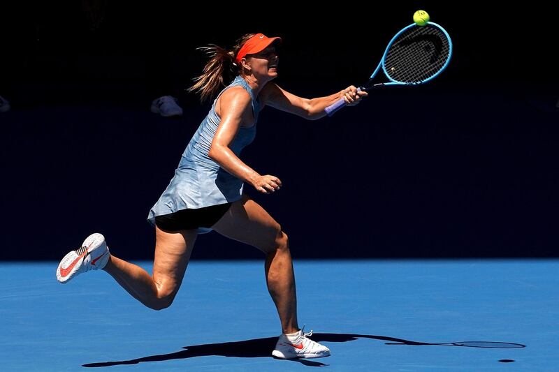 Maria Sharapova of Russia in action against Harriet Dart of Britain during their women's singles round one match of the Australian Open tennis tournament in Melbourne, Australia. EPA