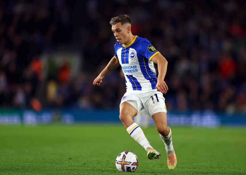 Leandro Trossard of Brighton & Hove Albion in action. Getty Images