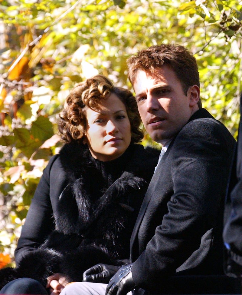Ben Affleck and Jennifer Lopez on the set of 'Jersey Girl' in New York in November 2002. AFP