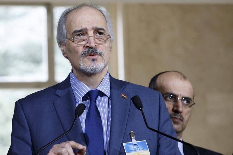 Syrian chief negotiator Bashar al Jaafari Salvatore Di Nolfi / Keystone via AP