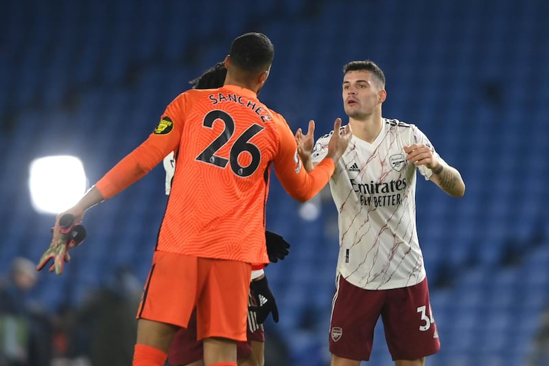 Granit Xhaka, 5 - Called Brighton’s bluff by allowing them to bleed into Arsenal’s half time and time again, and against a better team, that would’ve cost them dearly. AP