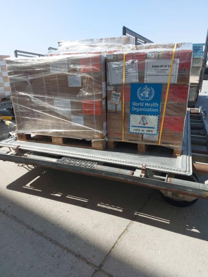 Supplies that arrived on Monday consist of trauma kits and emergency health kits.