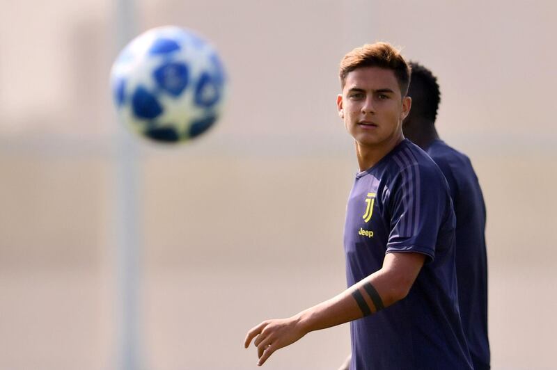 Paulo Dybala takes part in training. AFP