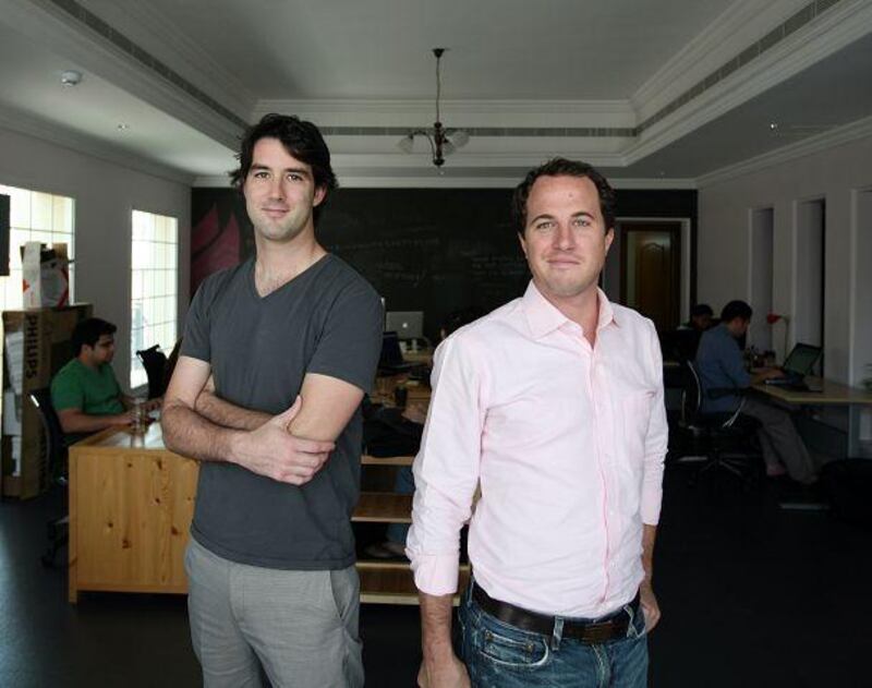 J C Butler, left, and Sim Whatley, the managing partners of Dubizzle in their Dubai office.