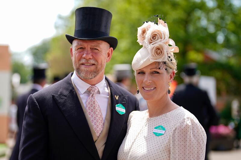 Zara Tindall arrives with husband Mike on day one of the Royal Ascot meeting on June 15, 2021. Getty