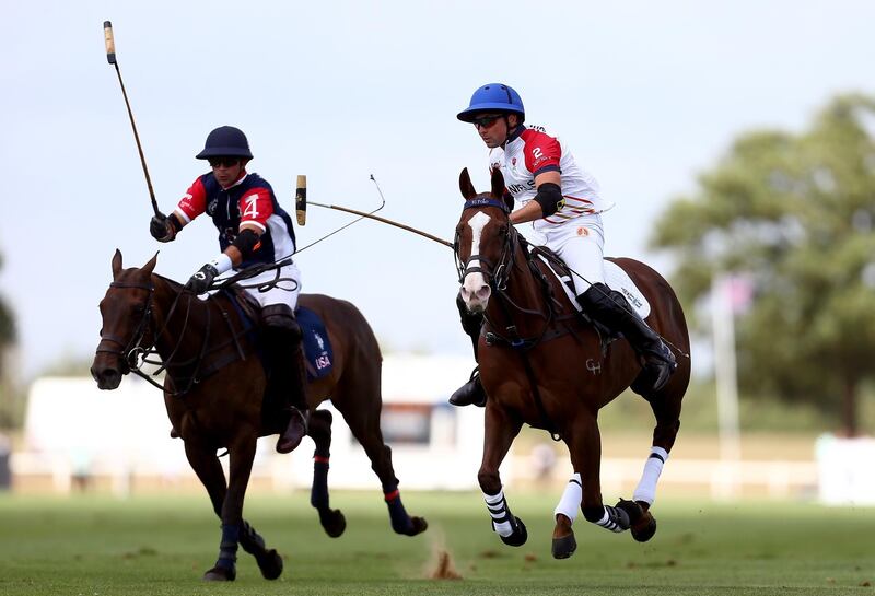 Ollie Cudmore of Flannels England and Peke Gonzalez of the USA during the Westchester Cup.  Jordan Mansfield / Getty Images